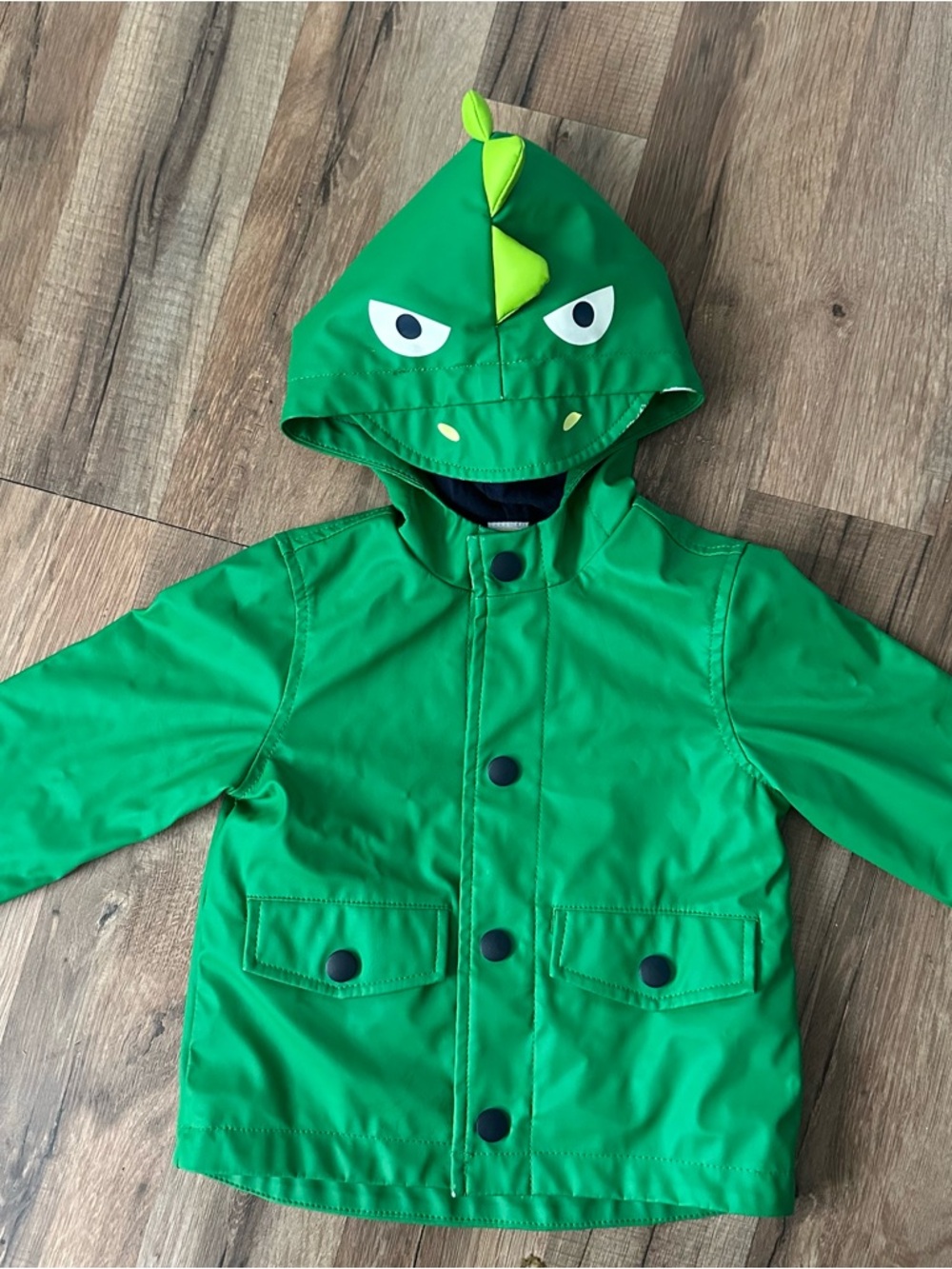 Green Dinosaur Hooded Rain Jacket